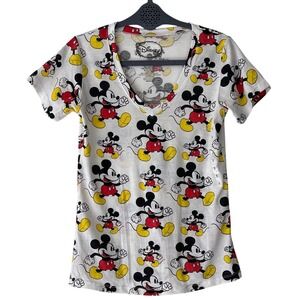 Disney Mickey Mouse V Neck T Shirt Tee Small NWT